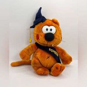Vintage 1982 Applause HEATHCLIFF The Graduate Plush Cat Schools Out 9” Plush
